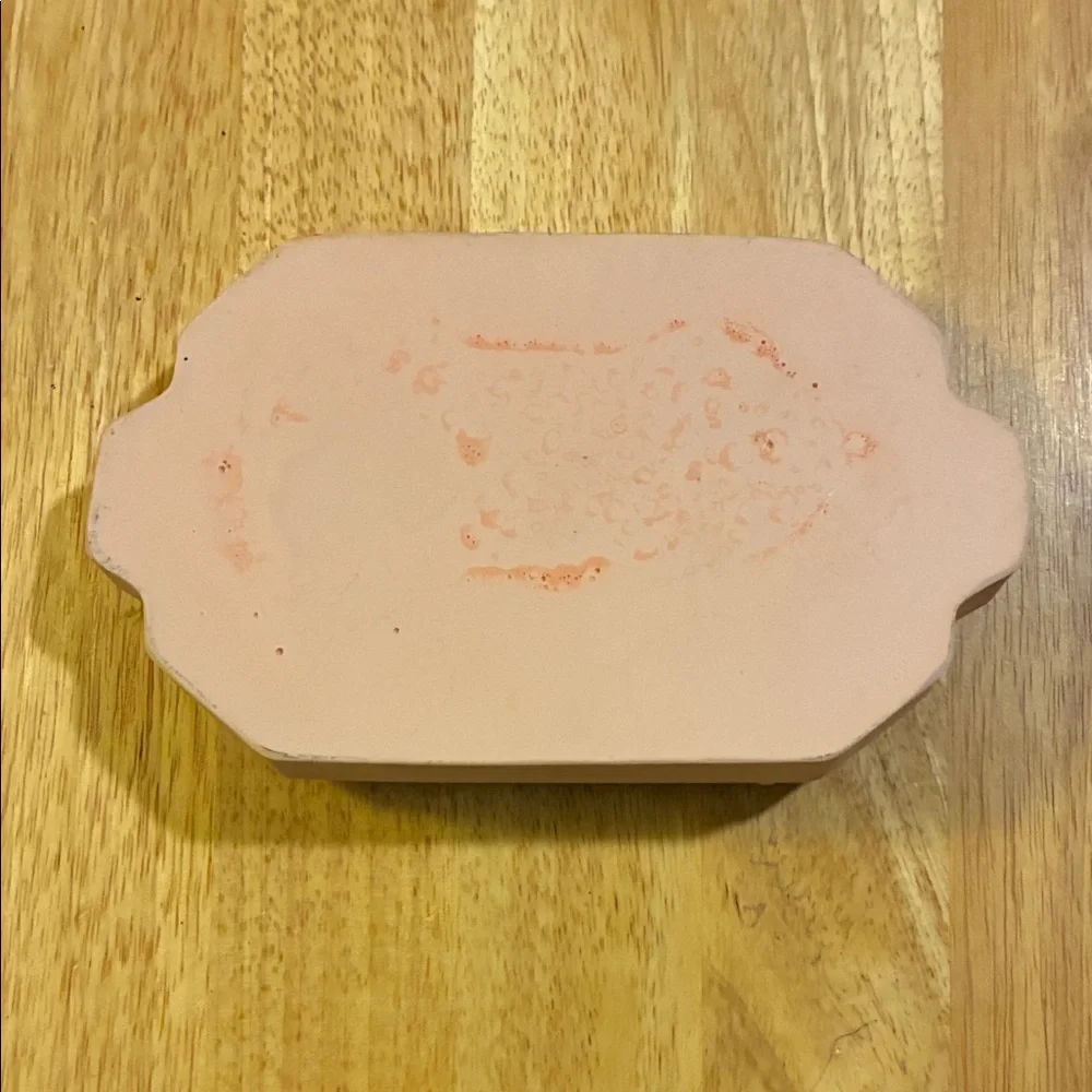 Kids Pink Bath Tray with Bear and Bunny Design. Resin